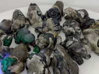 16 Pieces Volcano Agate Frog Carving(UV-Reactive) Closeout (Defective)