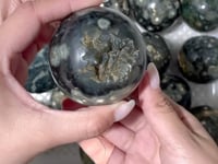 16 Pieces High Quality Green Sea Jasper Crystal Spheres