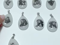 White Jade Engraved Jesus Christ Teardrop Pendant Crystal Pendant Wholesale
