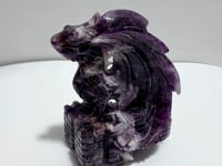 Large Chevron Amethyst Dragon Castle Carving