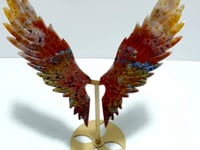 Unique Ocean Jasper Wing Carving With Stand