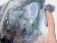 4 Pieces Large Geode Druzy Moss Agate Four-Sided Points