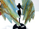 Blue Onyx Angel Wing Carving With Stand