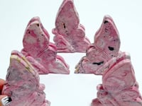 5 Pieces Beautiful Peru Rhodonite Butterfly Fairy Carving