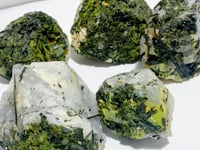 5 Pieces Large Raw Green Tourmaline In Quartz Specimen