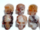 6 Pieces Unique Fire Quartz Skull Carving