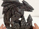 9.4in Unique Yooperlite Flying Dragon With Castle Carving (UV-Reactive)