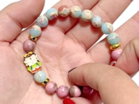 Rhodonite Mixed China Shoushan Stone Quan Yin DIY Bracelet Wholesale Original Design