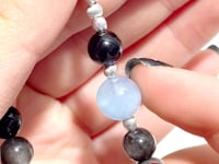 Silver Sheen Obsidian Aquamarine DIY Bracelet Wholesale Original Design