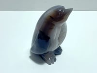 Large Druzy Geode Agate Penguin Carving(Natural Crack)