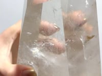 High Quality Large Clear Quartz Crystal Point Raw Bottom With Rainbow