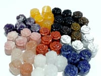 10 Types Small Rose Flower Carving Wholesale Fire Quartz Clear Quartz Yellow Calcite