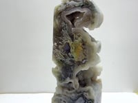 Large Geode Druzy Moss Agate Tower Home Decor