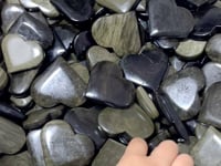 4.5-7.5cm Gold Sheen Obsidian Heart Wholesale