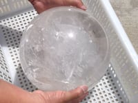 Large 23.8cm Rare Clear Quartz Sphere With Rainbow For Collection