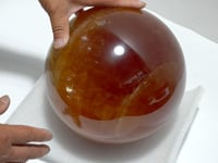 Large 22.2cm Yellow Calcite Flash Sphere Ball With Rainbow