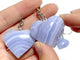 10 Pieces Blue Lace Agate Heart Keychain