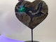 Large Volcano Agate Heart With Stand (UV-Reactive)