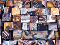 Red&Black Stripe Agate Mixed Quartz Standable Cube Wholesale