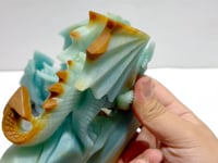 3 Pieces High Quality Caribbean Calcite Flying Dragon Castle Carving