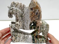 Beautiful 8th Vein Ocean Jasper Unicorn/Pegasus Carving