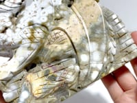 Large 8th Vein Ocean Jasper Flying Dragon Castle Carving