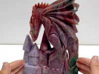 Large Ocean Jasper Flying Dragon Castle Carving
