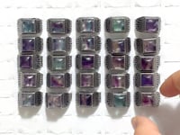 25 Pieces Colorful Fluorite Sugar Cube Ring