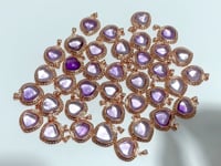 36 Pieces Amethyst Heart Shape Crystal Pendants