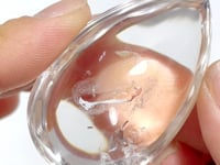 Unique Enhydro Quartz Water Drop Shape Polished Crystal