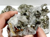 6 Pieces Pyrite Mixed Clear Quartz Cluster Specimen For Collection