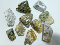 10 Pieces Big Circle 8th Vein Ocean Jasper Free Form