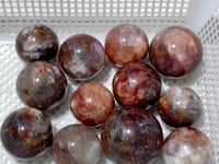 12 Pieces Fire Quartz Mixed Moonstone Spheres
