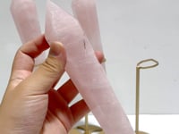 3 Pieces Rose Quartz Magic Scepter Wand with Stand