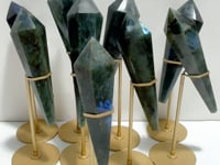 9 Pieces High Quality Labradorite Magic Scepter Wand Points With Stand