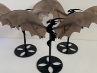 3 Pairs Volcano Agate Flying Dragon Carving With Stand (UV Reactive)#2