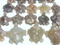 19 Pieces Beautiful Sakura Flower Agate Sea Turtle Carving