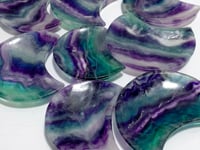 8 Pieces Beautiful Rainbow Fluorite Moon Bowl Carving