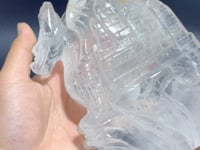 Beautiful Clear Quartz Flying Dragon Castle Carving #3