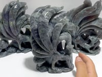 3 Pieces Labradorite Nine-tailed Fox Carving