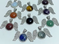 Clearance(defect) - 10 Types Wing Pendants Wholesale Amethyst Chevron Green Aventurine Tiger Eye