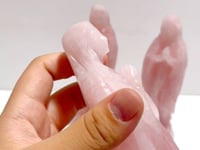 3 Pieces Beautiful Rose Quartz Virgin Mary Carving