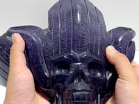 3 Pieces Blue Sandstone Indian Skull Carving
