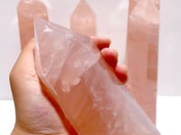 5 Pieces Large Madagascar Deep Pink Rose Quartz Points