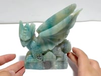 Unique Caribbean Calcite Mixed Pyrite Flying Dragon Castle Carving