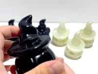 Halloween Pumpkin Wizard Hollow Carving Wholesale Black Obsidian Afghanistan Jade