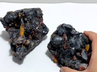 2 Pieces Raw Specularite Crystal Specimen Specular Hematite Specimen For Collection