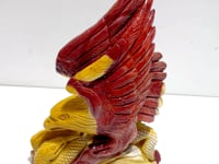 Unique Mookaite Eagle&Snake Carving