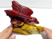 Unique Mookaite Eagle&Snake Carving