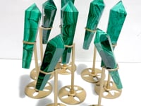 8 Pieces Malachite Magic Scepter Wand Points With Stand